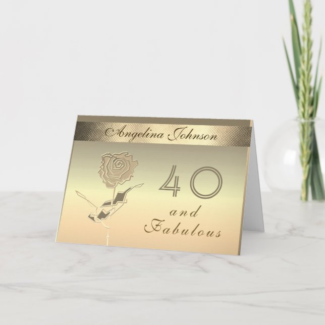 40 and Fabulous Gold Invitation (Front)
