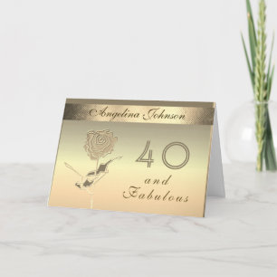 40 and Fabulous Gold Invitation