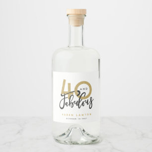 40 and fabulous gold wine label