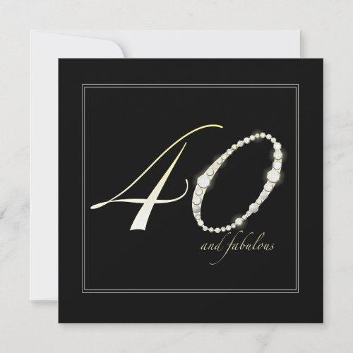 40 and Fabulous Personalized Invitation
