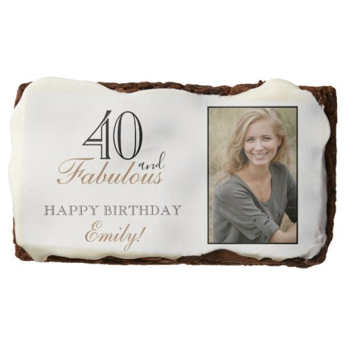 40 and Fabulous Modern Elegant 40th Birthday Photo Brownie