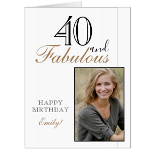 Modern Fun Daisy Fabulous at Forty "40th" Birthday Card 