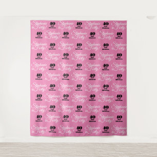 40 and Fabulous Party Backdrop Step and Repeat