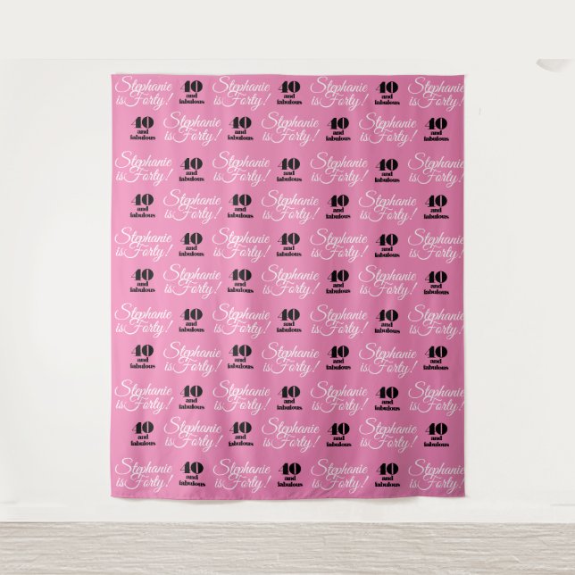 40 and Fabulous Party Backdrop Step and Repeat (Front)