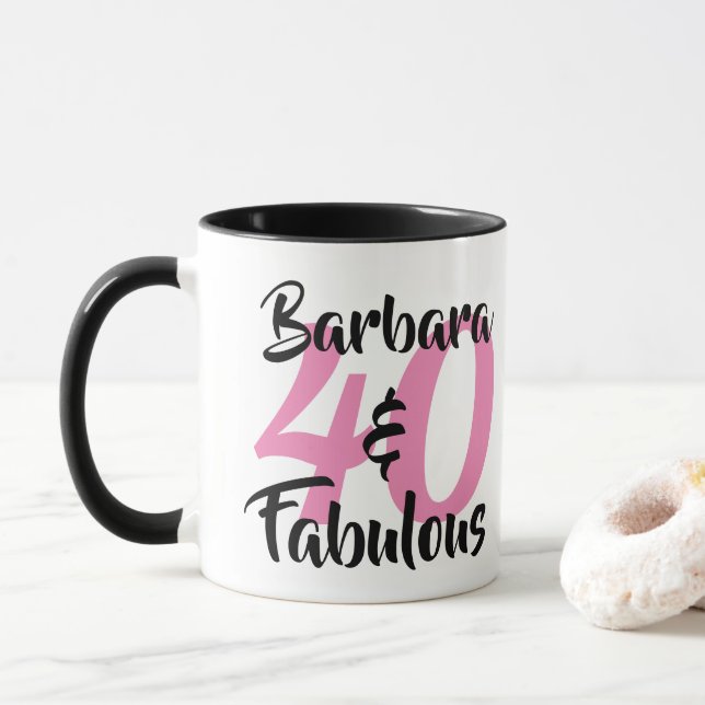 40 and Fabulous Personalized Birthday Party Mug (With Donut)