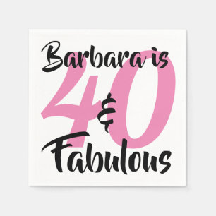 40 and Fabulous Personalized Birthday Party Napkins