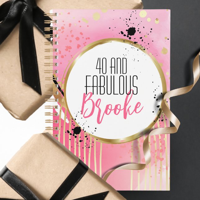 40 and Fabulous Pink Black Abstract Feminine       Planner (Creator Uploaded)