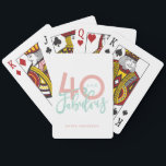 40 and fabulous  playing cards<br><div class="desc">Celebrate your special birthday in style with this white and pink effect 40 and fabulous birthday design</div>