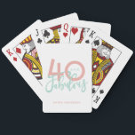 40 and fabulous  playing cards<br><div class="desc">Celebrate your special birthday in style with this white and pink effect 40 and fabulous birthday design</div>