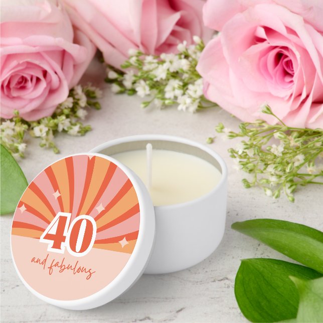 40 and fabulous, retro birthday  mini candle favors (Insitu (Wedding))