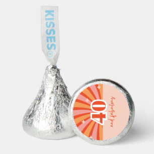 "40 and fabulous", retro birthday party banner hershey®'s kisses®