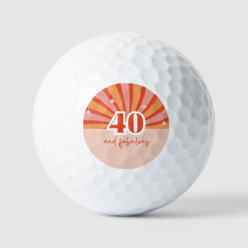 40 and fabulous retro bright peach small golf balls