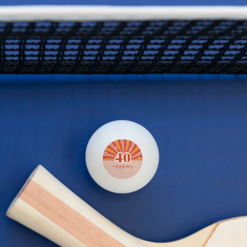 40 and fabulous retro bright peach small ping pong ball