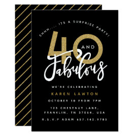 40 and fabulous surprise birthday party invitation