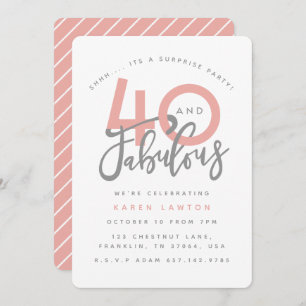 40 and fabulous surprise birthday party invitation