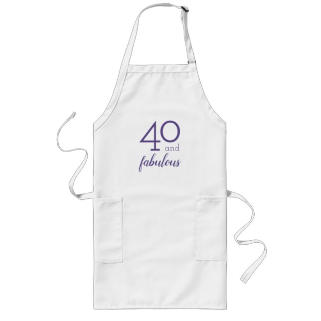 40 and Fabulous, Violet and White Apron (Front)