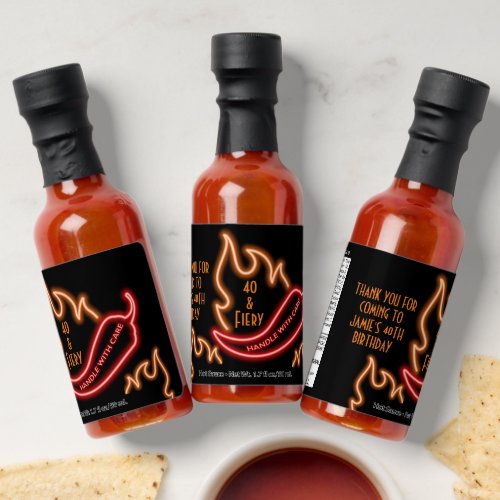 40 and Fiery 40th Birthday Party Favor  Hot Sauces