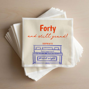 40 and Still Grand Piano Night Birthday Party Napkins