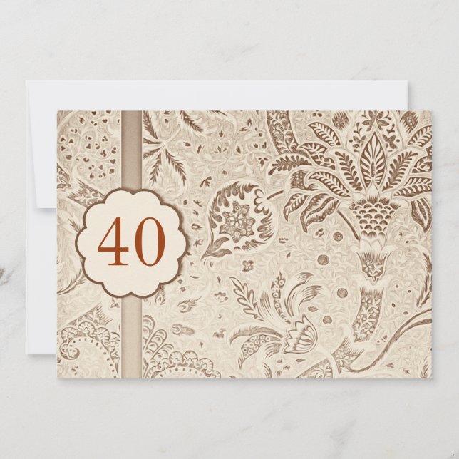 40 anniversary vintage luxury invitations (Front)
