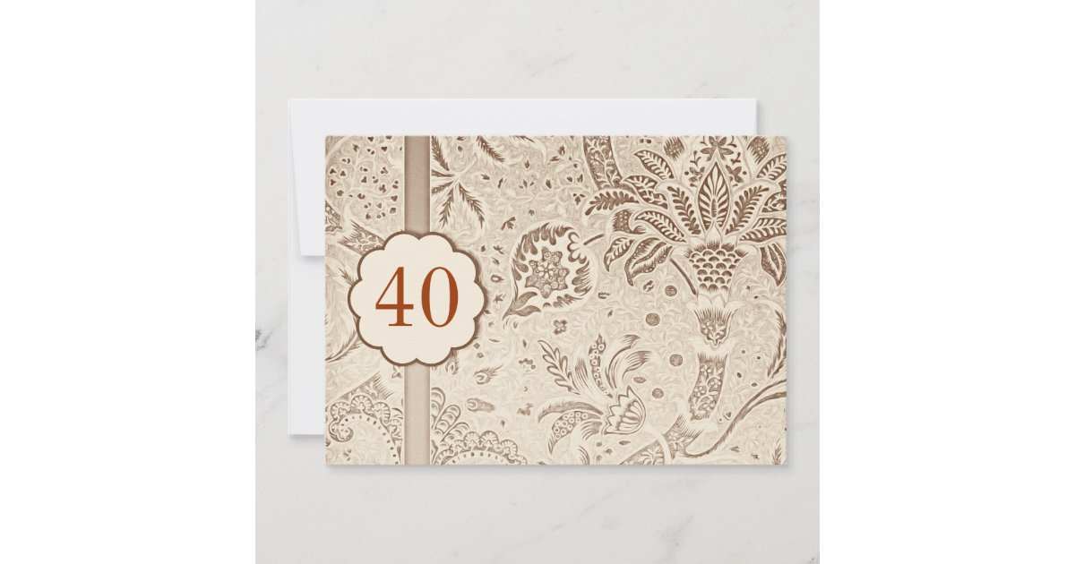 40 anniversary vintage luxury invitations | Zazzle