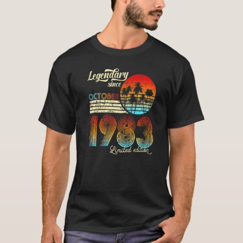 40 Birthday 40 Legendr October 1982 T_Shirt