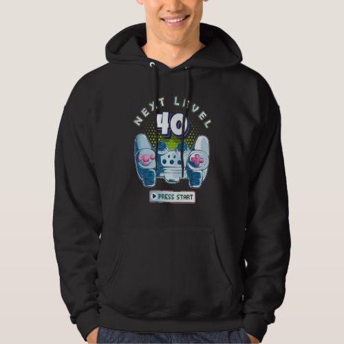 40 Birthday Gamer Next Level 40 Gaming Controller  Hoodie