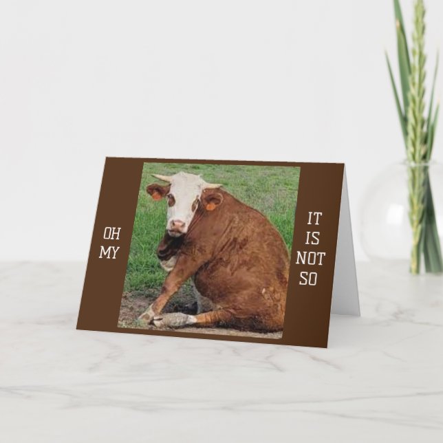 *40* BIRTHDAY HUMOR FROM A MOOING COW CARD (Front)