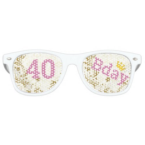 40 BIRTHDAY retro Shades  Fun Party Sunglasses