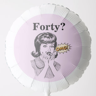 40 Birthday Surprised Lady OMG Balloon