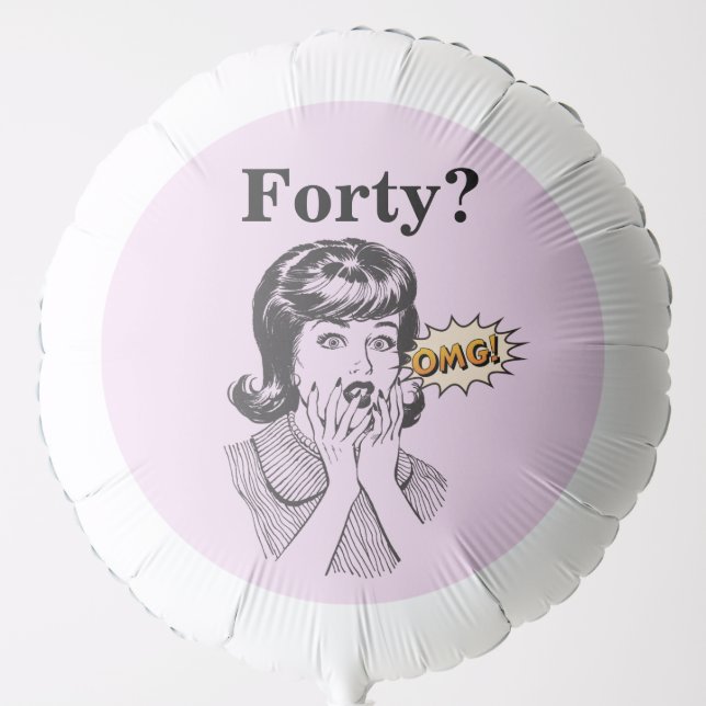 40 Birthday Surprised Lady OMG Balloon (Front)