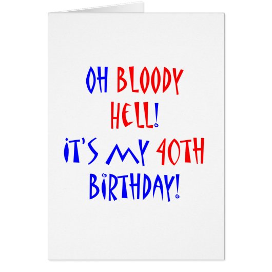 40 Bloody Hell Cards (Front)
