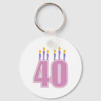 40 Candles (Pink / Purple) Keychain