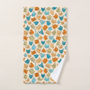 40 cat faces and one tail hand towel