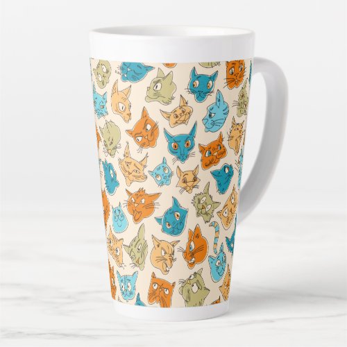 40 cat faces and one tail latte mug