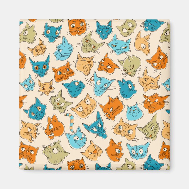 40 cat faces and one tail magnet (Front)