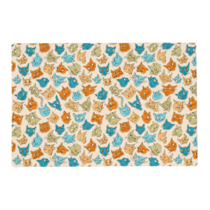 40 cat faces and one tail placemat