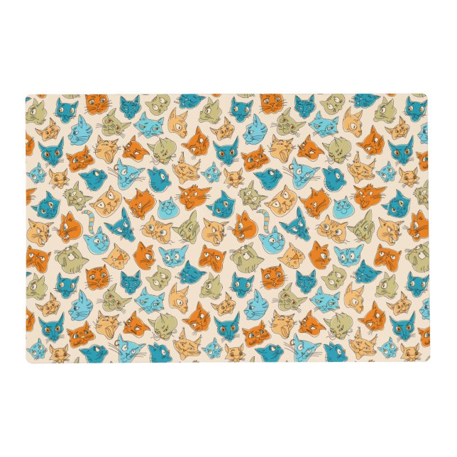 40 cat faces and one tail placemat (Front)