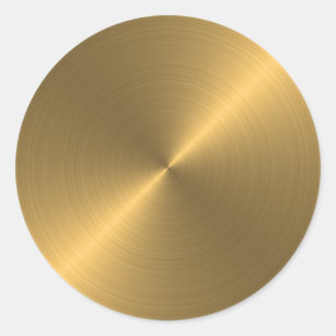 40 Color Options Brushed Metal Sheen Classic Round Sticker