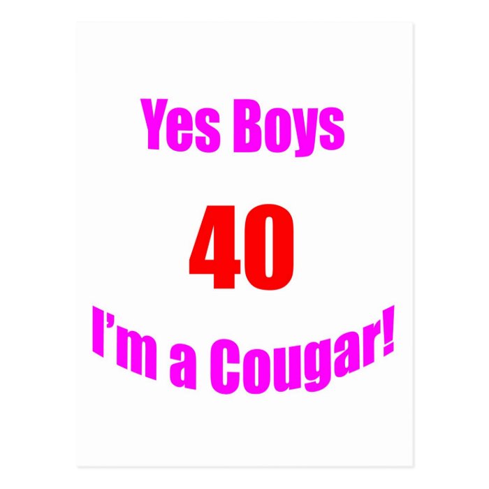 40 Cougar Birthday Postcards