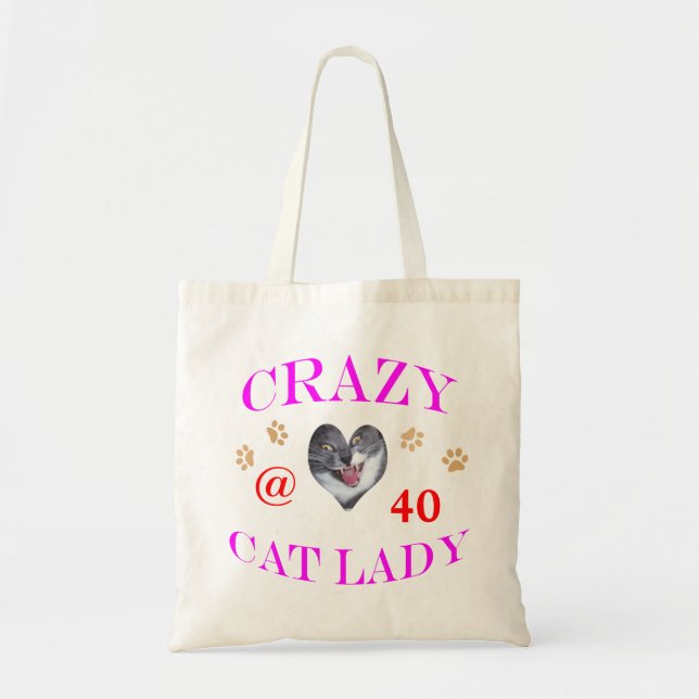 40 Crazy Cat Lady Tote Bag (Front)