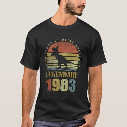 40 Dinosaur Legendary Since 1983 40Th T_Shirt