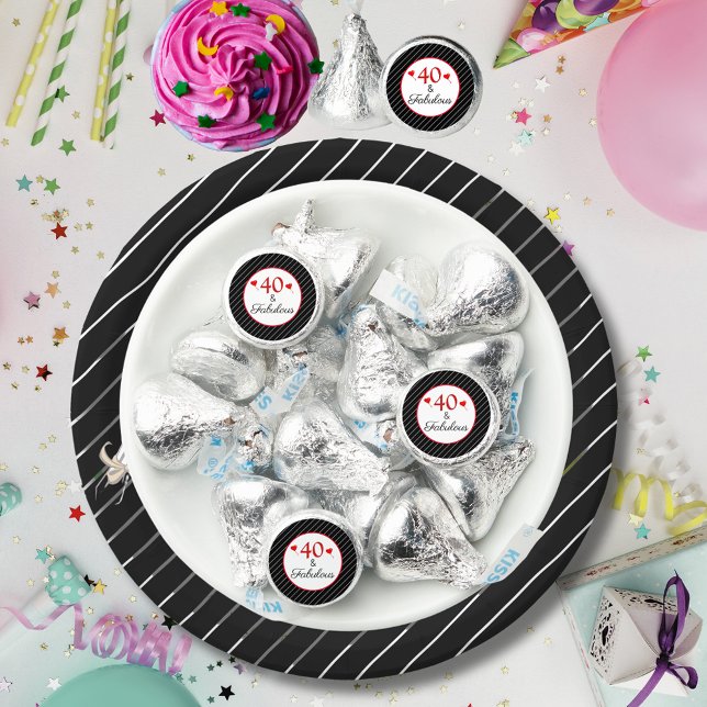 40 & Fabulous 40th Birthday Black & White Stripes Hershey®'s Kisses® (40 & Fabulous 40th Birthday Black & White Stripes Hershey®'s Kisses®)