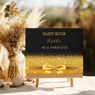 40 fabulous 40th birthday party black bow guest book