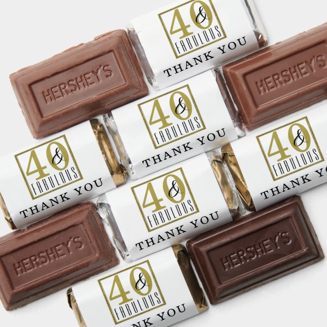 40 & Fabulous 40th Birthday Party Thank You  Hershey's Miniatures (Assorted)