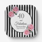 40 fabulous birthday black stripes pink florals