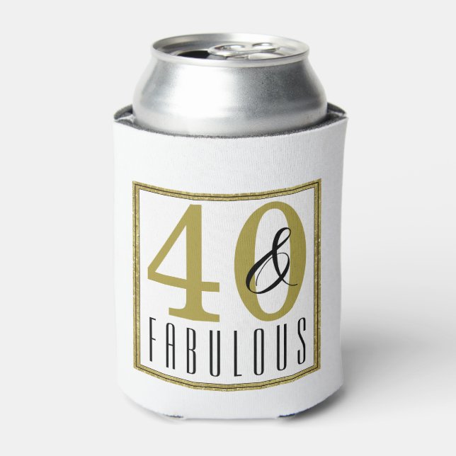 40 & Fabulous Birthday Party Celebration Can Cooler (Can Front)
