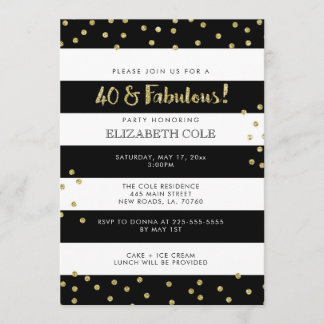 40 & Fabulous Birthday Party Invitations