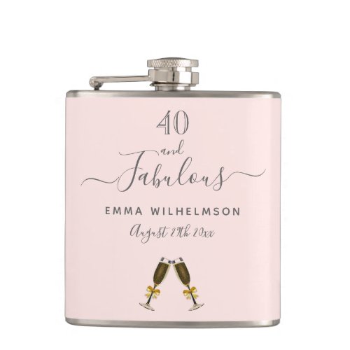 40 fabulous birthday rose gold blush photo flask