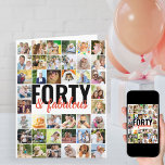 40 & Fabulous Editable Big Photo Collage Birthday Card<br><div class="desc">Big birthday card personalized with your own photos and custom messages. The photo template is set up for you to upload 40 photos and you can edit the wording, inside and out. The front title is partially editable and currently reads "Forty & fabulous" in modern oversized typography and brush script....</div>