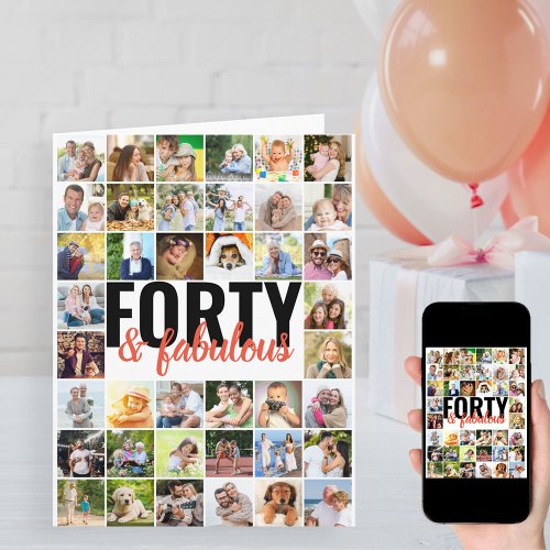 40  Fabulous Editable Big Photo Collage Birthday Card